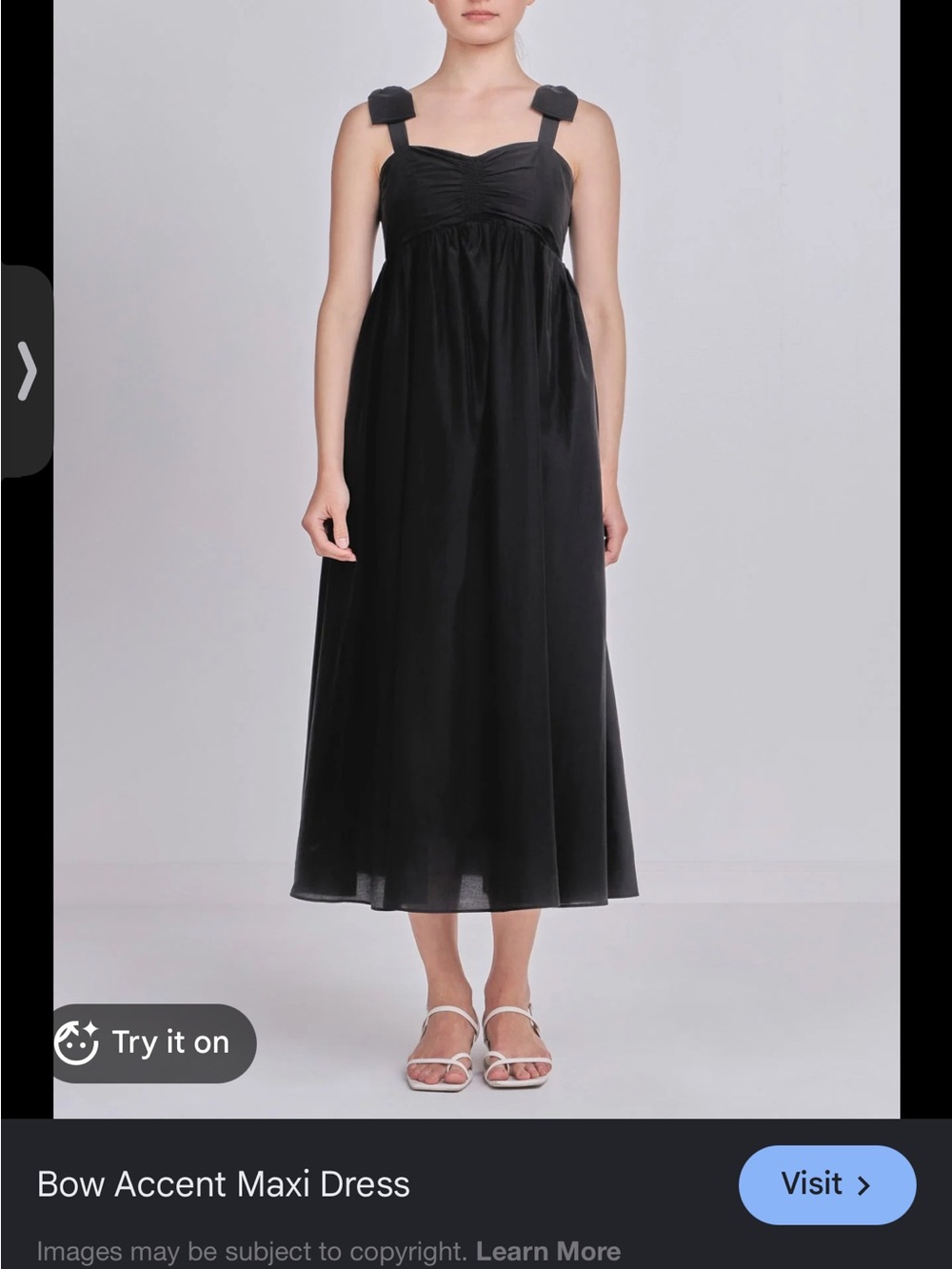 Endless Rose Black Bow-Shoulder Maxi Dress
